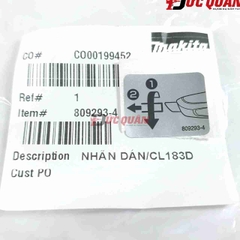 Nhãn dán máy hút bụi, DCL182, DCL183, DCL180, MAKITA, 809293-4
