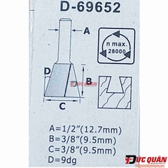 Mũi phay 12.7mm đuôi én Makita D-69652