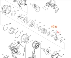 Bánh nhông hàng trình, DTW285,DTW281, DTW280, DTD171, DTD170, DTD148, MAKITA. 227338-0