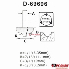 Mũi phay rảnh cong 6.35mm Makita D-69696
