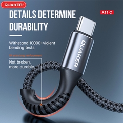 Cáp sạc dù Quaker X11 3A 1M USB - Type C