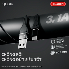 Cáp Sạc Dù Quaker 1M QC - 084M 3.1A