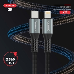 Cáp sạc Quaker 35W X22 TypeC to Lightning 1,2M