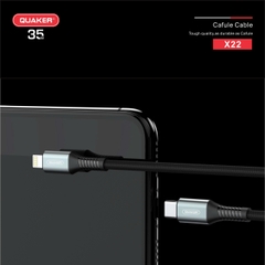 Cáp sạc Quaker 35W X22 TypeC to Lightning 1,2M