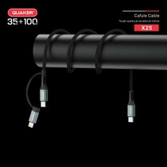 Cáp sạc Quaker 3in1  X25 TypeC to TypeC + Lightning 1,2M