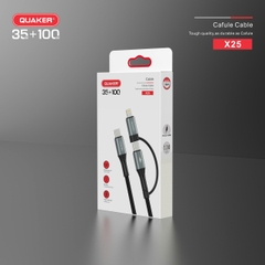 Cáp sạc Quaker 3in1  X25 TypeC to TypeC + Lightning 1,2M
