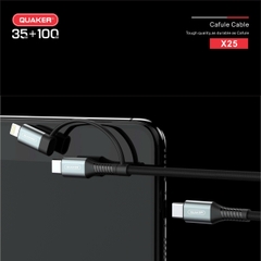 Cáp sạc Quaker 3in1  X25 TypeC to TypeC + Lightning 1,2M