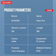 CÁP SẠC QUAKER 1M X80 3A