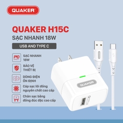BỘ SẠC NHANH QC 3.0 - 18W QUAKER H15C