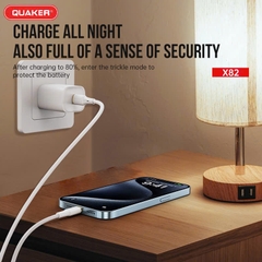 Cáp sạc Silicon Quaker X82 30W TypeC to Ligtning