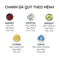 Vòng Cổ Charm Xinh khắc chữ cái Với Đá Mệnh Cho Bé Gái - Lucky Stone