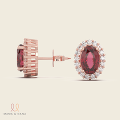 Bông Tai Đá Quý Ruby Đỏ - VHE01-03