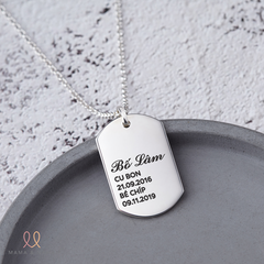Dây Chuyền Bạc Dog Tag Khắc Tên Gia Đình Cho Nam - Daddy's Love