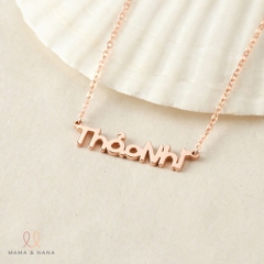 Vòng Cổ Khắc Tên Cho Bé Gái Kèm Charm Treo Đá Quý Theo Mệnh - Say My Name