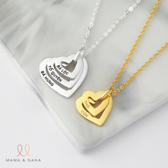 Vòng Cổ Khắc Tên Gia Đình Hình Trái Tim (2-4 Vòng) - Forever Family