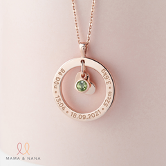 Dây Chuyền Tặng Mẹ Ý Nghĩa Với Charm Tim Và Đá Mệnh