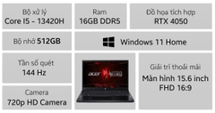 Laptop Gaming Acer Nitro V ANV15-51-55CA