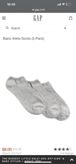 Set 3 đôi tất Gap mùa hè free size 37-42