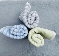 Khăn Songwol xuất dư, kẻ sọc set 3 mix màu (35cm*80cm)