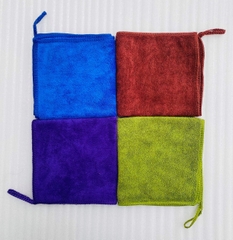 Khăn lau đa năng (microfiber), set 4 màu, (30x30cm)