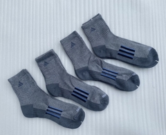 Tất Adidas thể thao xuất dư nam cổ trung, màu xám, set 4