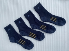 Tất Adidas thể thao xuất dư nam cổ trung, màu đen, set 4