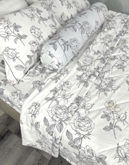 BỘ CHĂN GA GỐI TENCEL TAKARA - Mẫu hoa hồng trắng