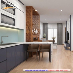 Tủ bếp cánh Acrylic bóng gương