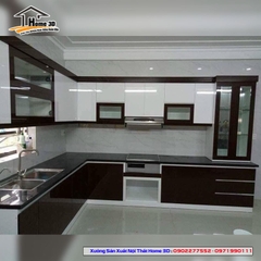 Tủ bếp cánh Acrylic - Thùng gỗ nhựa Picomat chống nước