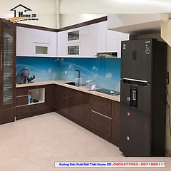 Tủ bếp cánh Acrylic - Thùng gỗ nhựa Picomat chống nước