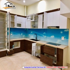 Tủ bếp Cánh Acrylic - Thùng gỗ nhựa