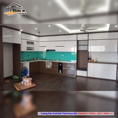 Tủ Bếp Acrylic chịu nước - Thùng nhựa kết hợp gỗ công nghiệp