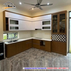 Tủ Bếp Acrylic chịu nước - Thùng nhựa kết hợp gỗ công nghiệp (AMN03)