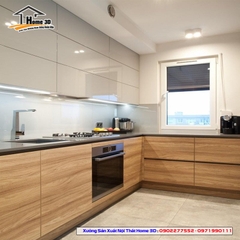 Tủ Bếp Acrylic chịu nước - Thùng nhựa kết hợp gỗ công nghiệp (AMN01)