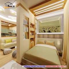 Vách Ngăn Phòng Khách Và Bếp Mẫu H3D04