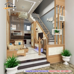 Vách Ngăn Phòng Khách Và Bếp Mẫu H3D09