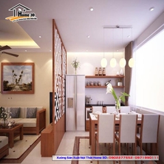 Vách Ngăn Phòng Khách Và Bếp Mẫu H3D13