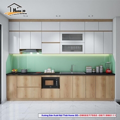 Tủ Bếp Gỗ Công Nghiệp Cánh Phun Sơn