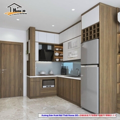 Tủ Bếp Gỗ Nhựa Cánh Laminate Home 3D
