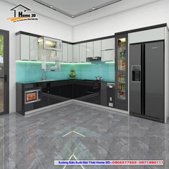 Tủ Bếp Inox Cánh Acrylic - Home 3D
