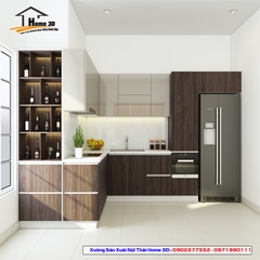 Tủ bếp Thùng Gỗ Nhựa - Cánh Melamine (NSM02)