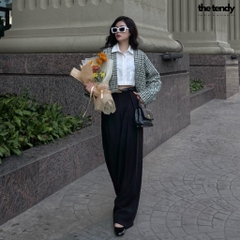 Quần dài Symphony quần suông xếp ly 2 màu: Đen, Ghi dễ phối