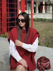 Áo khoác Catalina hai màu đỏ & đen, tay cánh dơi độc đáo, phong cách Hàn Quốc
