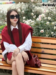 Áo khoác Catalina hai màu đỏ & đen, tay cánh dơi độc đáo, phong cách Hàn Quốc