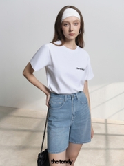 Quần short jean nữ Erica lưng cao, dáng đứng basic, chất cotton dày dặn
