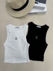 Áo tanktop Lyon chất thun tăm co giãn, 2 màu đen trắng