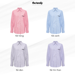 Áo somi kẻ dài tay dáng basic ALINE