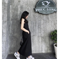 Váy linen Vera hai dây, dáng suông maxi
