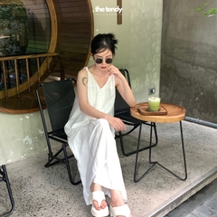 Đầm maxi suông Le Pissenlit dáng dài, màu trắng