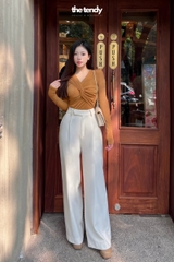 Quần ống rộng Hana, dáng suông, chất tuýp si cao cấp, 2 màu trắng/đen dễ phối đồ